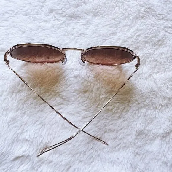 Seraphina Brown Geometric Sunglasses - Picture 11 of 13